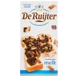 De Ruijter Chocoladevlokken Melk - Schokoflocken - Brotaufstrich mit köstlichen Schokoladenflocken, ideal für ein süßes Frühstück oder als Snack. Genießen Sie den unverwechselbaren Geschmack der niederländischen Tradition!