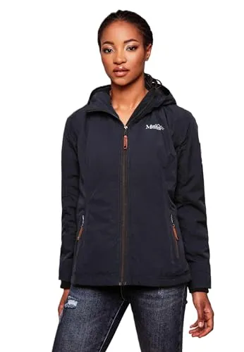MARIKOO Damen Übergangsjacke B862 mit Kapuze - Hochwertige Übergangsjacke von Marikoo, ideal für den Herbst. Mit hochstehendem Kragen und praktischen Taschen bietet sie Funktionalität und Stil für den täglichen Einsatz.