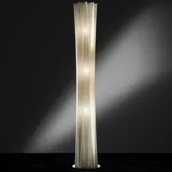 Slamp Bach Stehleuchte XXL Gold - Imposante Stehleuchte mit einzigartiger Säulenstruktur, aus hochwertigem Opalflex, für stimmungsvolles Licht und individuelle Helligkeitseinstellungen.
