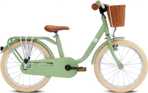 Puky Steel Classic 18 Kinderfahrrad - retro-grün - Kinderfahrrad für Kinder ab 5 Jahren, mit 18 Zoll Reifen für optimale Sicherheit und Stabilität beim Fahren.