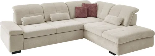 Die PlanBar Ecksofa MP-IN16012 L-Form mit Federkern-Polsterung, inkl. Sitztiefenverstellung, optional mit Funktionen