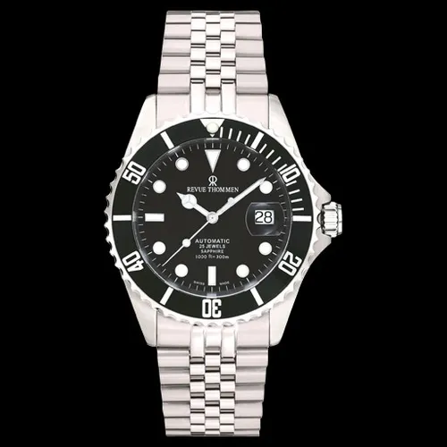 REVUE THOMMEN Diver AUTOMATIK Herren Armbanduhr Edelstahl - Armbanduhren mit 300 m Wasserdichtigkeit, Saphirglas und Schweizer Uhrwerk – ideal für den stilbewussten Herren.