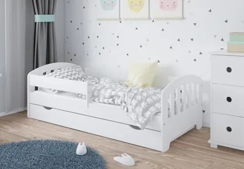 Kids Collective Kinderbett 80x160 cm mit Schublade und Rausfallschutz - Hochwertiges Kinderbett mit stabiler Verarbeitung und sicherem Rausfallschutz. Die praktische Schublade sorgt für Ordnung im Kinderzimmer. Ideal für Kinder von 3 bis 10 Jahren.