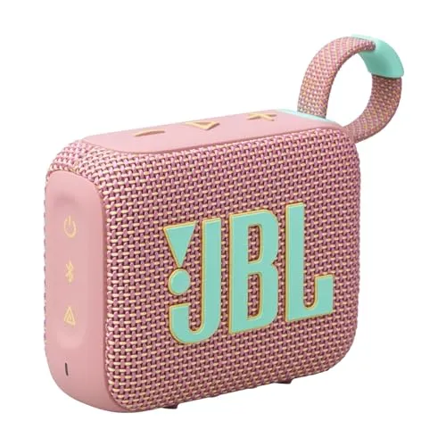 JBL Go 4 Rosa - Tragbarer Bluetooth Lautsprecher, IP67 staub- und wasserbeständig, mit 9 Stunden Spielzeit und kraftvollem JBL Pro Sound