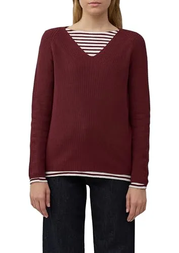 S.OLIVER Damen Strickpullover, Gr. 36, dunkelrot - Stylischer Damen-Pullover aus 60% Baumwolle, ideal für den Alltag. Mit taillenbedeckendem Schnitt und V-Ausschnitt für einen lässigen Look.