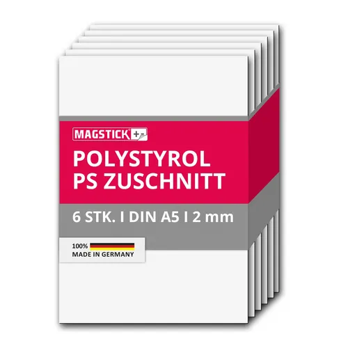 6er Set Polystyrol Platten weiß I DIN A5 Kunststoff-PS Zuschnitte DIY I mag_264