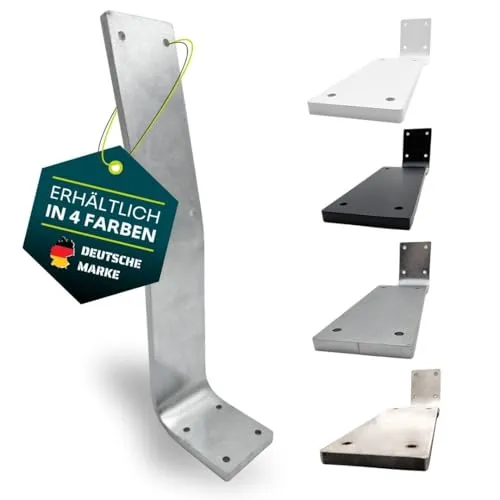 Yourkon Rückenlehnenhalter Halterung für Bänke Schwarz/Weiß/Edelstahl/Verzinkt/Stahl 8mm Stark (1, Verzinkt)