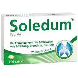 Soledum Kapseln | 100 Kapseln | Unterstützung bei Atemwegserkrankungen - Soledum Kapseln mit 100% reinem Cineol bieten eine natürliche Unterstützung zur Linderung von Atemwegssymptomen. Ideal für die Zusatzbehandlung bei chronischen Entzündungen – für ein besseres Wohlbefinden.