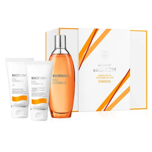 Biotherm Eau d'Énergie Geschenkset - Geschenk-Set mit erfrischendem Eau D'Énergie Mist, Duschgel und Body Milk für strahlende Haut und Wohlbefinden. Ideal für Körperpflege und als Geschenk.