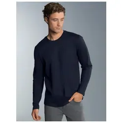 TRIGEMA Langarmshirt aus 100% Baumwolle, Herren, Gr. S, navy - Herren Langarmshirt aus 100% Baumwolle, ideal für ganzjährige Freizeitlooks. Hoher Tragekomfort durch weichen Single-Jersey und klassischer Schnitt. Nachhaltig produziert in Deutschland.