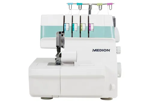 Medion® Overlock-Nähmaschine MD19169 – 90 Watt, türkis - Effiziente Overlock-Nähmaschine für präzise Nähte mit 1200 Stichen pro Minute. Inklusive umfangreichem Zubehör für kreatives Arbeiten.