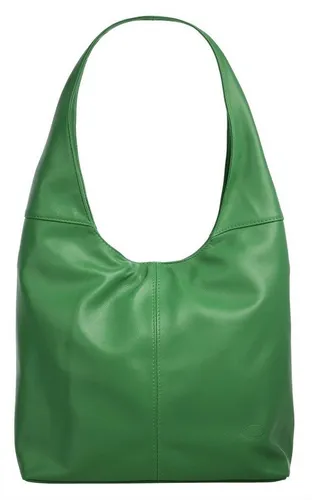 piké Shopper Damen 015955 in Grün - Elegante Handtasche aus 100% Rindleder mit praktischem zwei-teiligen Innenraum und Reißverschluss, ideal für stilbewusste Frauen, die Funktionalität schätzen.