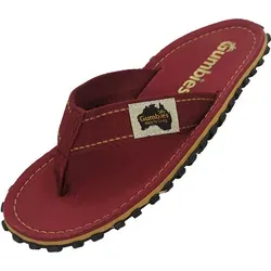 Gumbies Original Islander Classic Red - Damen Zehentrenner - Stylische und bequeme Zehentrenner aus strapazierfähiger Baumwolle, ideal für den Sommer. Das ergonomische Fußbett und die rutschhemmende Sohle sorgen für optimalen Komfort und Halt – perfekt für Strand und Alltag!