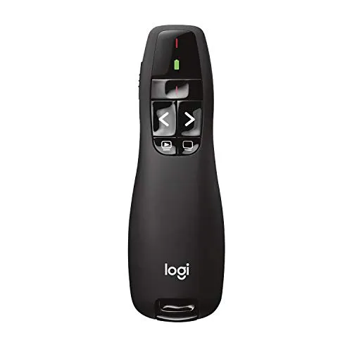 Logitech R400 Presenter - Kabellose 2.4 GHz Verbindung, 15m Reichweite mit rotem Laserpointer und intuitiven Bedienelementen für flüssige Präsentationen