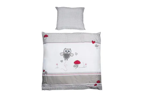 roba Babybettwäsche 80 x 80 cm - Adam & Eule - Bettbezüge für Stubenwagen & Wiegen, hochwertige 2-teilige Babybettwäsche aus 100% Baumwolle für besten Schlafkomfort und ein gesundes Schlafklima.