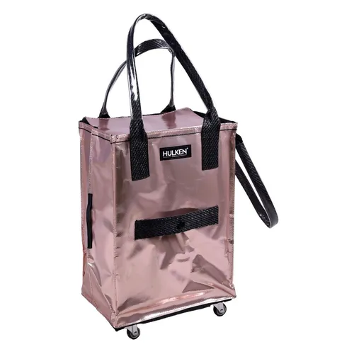 Shopper mit Rollen, small Hulken Bag in Roségold - Handtaschen: Stilvoller Shopper mit Rollen in Roségold, entworfen von Alex & Yoni Sheleq. Perfekt für den Alltag, bietet viel Platz und ist einfach zu transportieren.