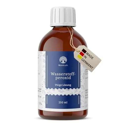 Waldkraft Wasserstoffperoxid 3 % | Oxidierende Flüssigkeit in klarer Lösung | Farb- & geruchslos | Einfache Dosierung im Alltag | Nachhaltig & lichtgeschützt | 250 ml im Braunglas