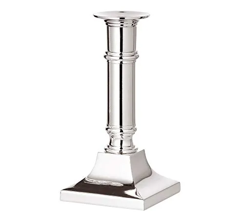 EDZARD Kerzenleuchter Kent – Edler Kerzenständer für stilvolle Tischdeko - Kerzenständer, 16 cm hoch, edel versilbert mit Anlaufschutz, perfekt für jede Tafel und ganzjährig verwendbar.