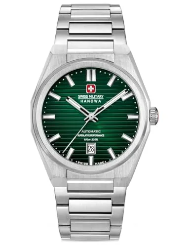 Swiss Military Hanowa SMWGL0006902 Avalanche Automatik Herrenuhr Edelstahl 42 mm - Hochwertige Armbanduhr mit präzisem Schweizer Automatikwerk. Edles Edelstahlgehäuse und stilvolles grünes Zifferblatt machen sie zum perfekten Begleiter für jede Gelegenheit.