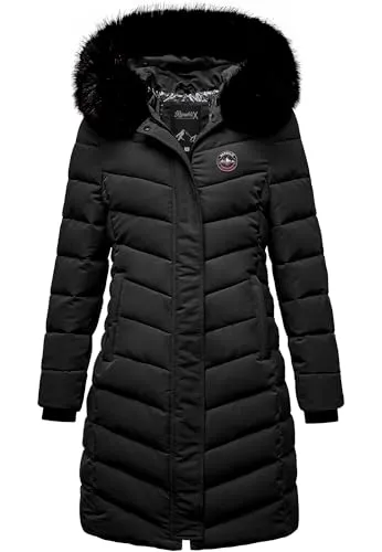 REPUBLIX Damen Gefütterte Winterjacke RJ-8016 Schwarz XXL - Elegante Damen Winterjacke von REPUBLIX mit femininer Passform. Strapazierfähiges, pflegeleichtes Material und Kunstfellkragen bieten zusätzlichen Wetterschutz. Praktische Reißverschlusstaschen für sichere Aufbewahrung. Ideal für Alltag und Freizeit.