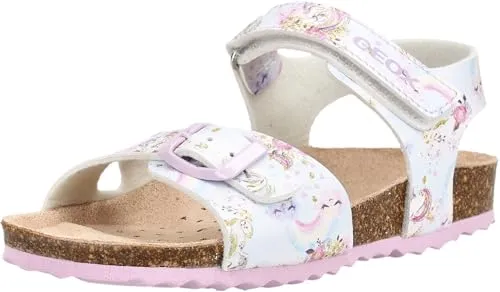 Geox Mädchen J Adriel Girl C Sandal in Crystal Pink, 26 EU - Luftige Sandalen mit atmungsaktiver Technologie, ideal für warme Tage und komfortables Tragen.