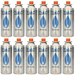 ZMC Gaskartusche Butan Gas Kartusche 227g Butangas Bajonett-Anschluss Gaskartusche, Zubehör für Gaskocher Campingkocher Brenner Gasheizung Gasbrenner, 12 St., MSF-1a Gaskartuschen Campinggas Bunsenbrenner Campingkocher
