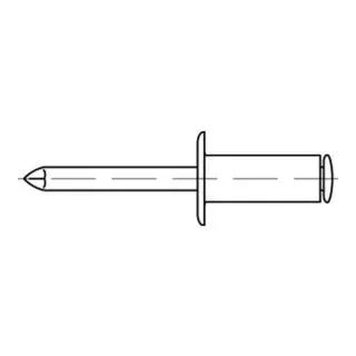 Blindniete ART 88403 Alu/A 2 FLAKO A 5 x 25 S - Eisenwaren - Offene Blindniete mit Sollbruchdorn, ideal für präzise Verbindungen, 250 Stück im Set für vielseitige Anwendungen.