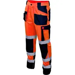 Arbeitshose Bundhose Warnschutzhose Herren Orange 44 - Hochwertige Warnschutzhose aus leichtem Twillgewebe für maximale Bewegungsfreiheit und Tragekomfort. Ideal für Handwerk und Industrie mit zahlreichen praktischen Taschen und strapazierfähigen Nähten.