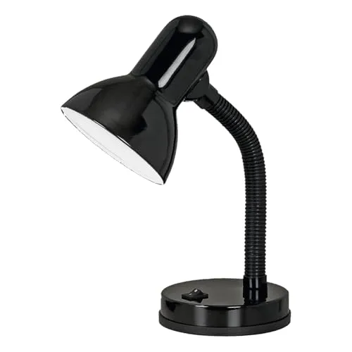 EGLO Tischlampe Basic – Flexible Schreibtischlampe mit Schwanenhals - Vielseitige Tischlampe für Büro, Kinderzimmer oder Nachttisch. Flexibler Schwanenhals für individuelle Ausrichtung und einfacher Schalter am Fuß für bequemes Ein- und Ausschalten.