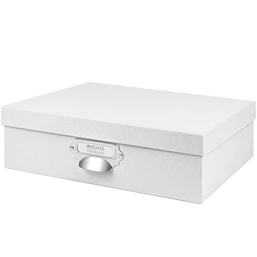 Rössler S.O.H.O. Aufbewahrungs-Box, special edition white - Bürobedarf: Hochwertige Aufbewahrungsbox mit praktischem Griff, ideal für die ordentliche Ablage von Dokumenten und Büromaterial.