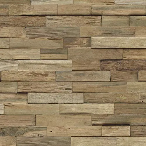 INDO Edel-Holz-Wandverkleidung Teak FSC - Hochwertige Wandverkleidung aus recyceltem Teakholz, Stärke: 10-20mm, ideal für stilvolle Akzente. Inhalt je Box: 1m².