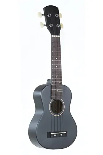 GEWA Sopran Ukulele schwarz - PS512822 - ***NEU*** - Ukulele aus Linde/Basswood mit Mattlackierung, ideal für Einsteiger und Musikliebhaber, Mensur 350 mm, perfekte Stimmung a'-d'-fis'-h' für einen klaren Klang.