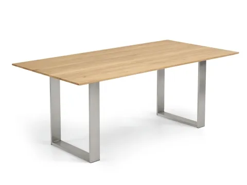 Niehoff MĂ¶bel Indoor Niehoff Oak Edition Tisch 200x100cm Eiche bianco, Kante Cubic, Kufengestell Edelstahl 4051781553809