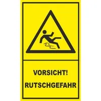 Warn- und Hinweisschild Vorsicht Rutschgefahr 25 cm x 15 cm - Robustes Warnschild aus PST für Innen- und Außenbereich. Mit hochwertigem Siebdruck sorgt es für hohe Sichtbarkeit und Langlebigkeit. Ideal zur Prävention von Unfällen.