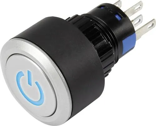 TRU Components 1303031 LAS1-AWY-11T/B/12V/P Drucktaster 250 V/AC 3A 1 x Aus/(Ein) tastend Blau IP65 1St.