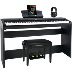 Steinmayer P-60 SM Stagepiano Home Set Schwarz - Keyboards mit 88 echten Hammertasten, 128-facher Polyphonie und umfangreichem Zubehör-Set für den perfekten Einstieg ins Klavierspiel.