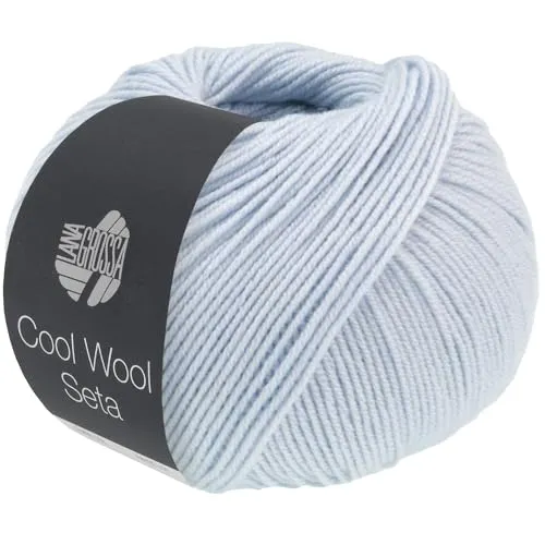 LANA GROSSA Cool Wool Seta | Cool Wool Klassiker mit Seidenanteil | Handstrickgarn aus 80% Schurwolle (Merino extrafein) & 20% Seide | 50g Wolle zum Stricken & Häkeln | 160m Garn FB 2
