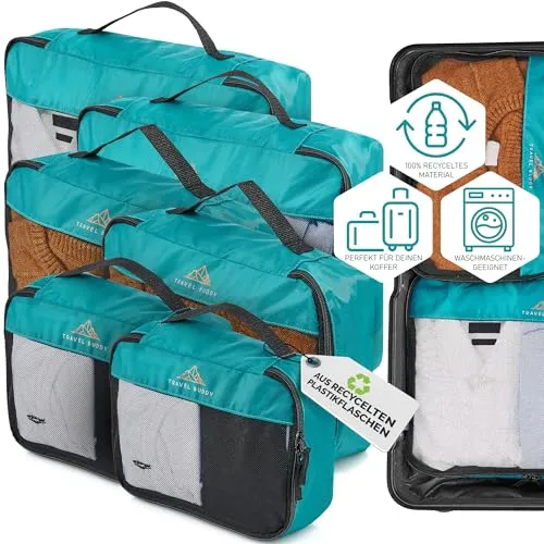 My Travel Bag Kofferorganizer TRAVEL BUDDY Koffer Organizer Set 6tlg. in Petrol (6er Set)