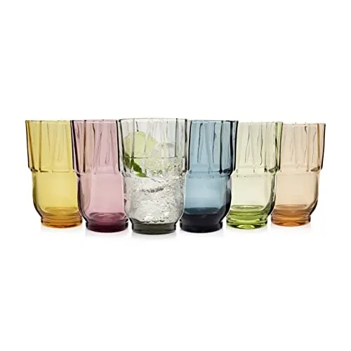 Sänger Bunte Trinkgläser Set Casablanca, 6er Set - Wassergläser Set für 6 Personen mit 300 ml Füllmenge, spülmaschinenfest und ideal für jeden Anlass – ein farbenfroher Hingucker für Ihr Zuhause!
