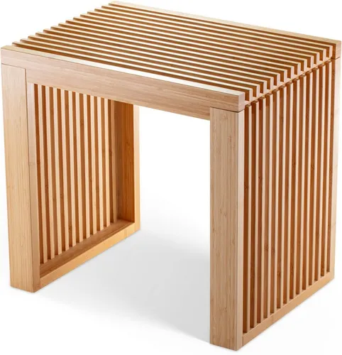MyFatGorilla Hockerbank aus Bambus – Praktischer Sitzhocker mit Stauraum für Bad und Flur - Stabiler Holz-Hocker (45x33x43 cm) aus hochwertigem Bambus, ideal für Bad oder Schlafzimmer. Belastbar bis 250 kg und mit praktischem Stauraum für mehr Ordnung.