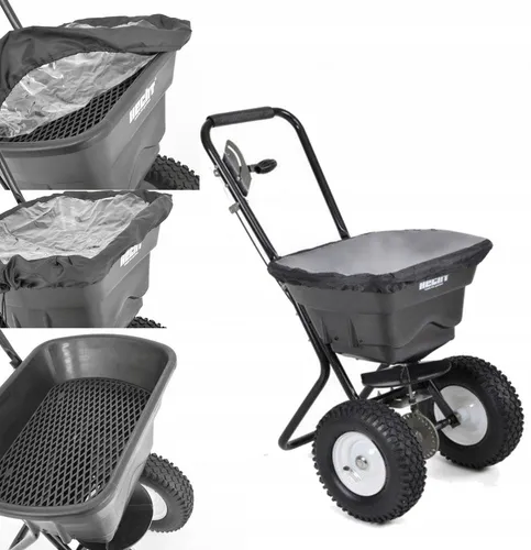 Hecht Streuwagen 229 - 29 l Füllmenge - Streuwagen für Garten und Rasenpflege mit 3 m Streubreite, ideal für gleichmäßiges Verteilen von Streugut bis 36 kg. Robuste Bauweise und gepolsterter Aluminiumgriff für hohen Komfort.