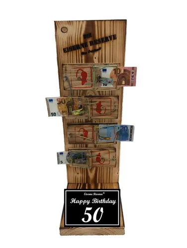 Eiserne Reserve® Geschenkbox Happy Birthday 50 Geburtstag - Eiserne Reserve - Mausefalle Geldgesche