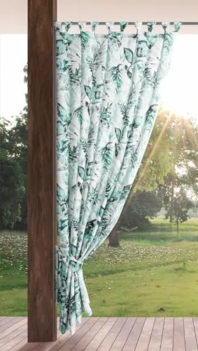 Eurofirany Garden Outdoorvorhang mit Schlaufenschal - Wetterfester Outdoorvorhang für Pavillon, Terrasse oder Pergola, schützt vor UV-Strahlung und Wind. Pflegeleicht und waschbar, ideal für jedes Wetter.