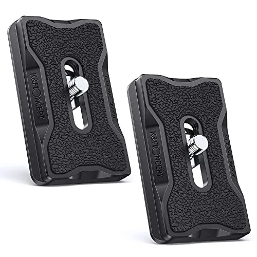 K&F CONCEPT Kamera Schnellwechselplatte, 2 Pack Aluminium Schnellverschlussplatte mit 1/4'' Gewinde, Arca-Swiss Schnellwechselsystem für meisten Stativ, Stativkopf, DSR/DSRL Kamera