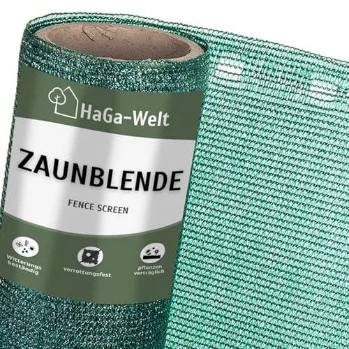 HaGa Zaunblende 0,9m x 10m – Grüner Sichtschutz mit 85% Schattierwirkung - Ideal als Balkon Sichtschutz oder für den Garten, sorgt diese wetterfeste Zaunblende für optimale Licht- und Luftdurchlässigkeit. Temperaturbeständig von -40°C bis +80°C – perfekt für den Außeneinsatz.