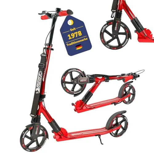 Best Sporting High End Scooter für Erwachsene - Klappbarer Roller mit Ständer, Handbremse und Klingel - Roller/Kickboards: Höhenverstellbarer City-Scooter mit ABEC-7-Kugellager für schnelles Fahren und mühelosen Transport dank Klappfunktion.