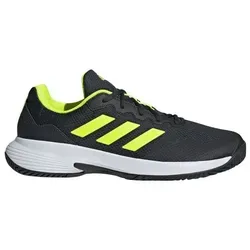 adidas Tennisschuhe GameCourt 2 Allcourt carbongrau/lime Herren, Größe Euro (US): 42 2/3 (9) - Leichter Tennisschuh mit atmungsaktivem Mesh-Obermaterial und gepolstertem Fersenbereich. Ideal für Sand- und Hartplätze, sorgt die Adiwear Außensohle für exzellente Traktion und Strapazierfähigkeit.
