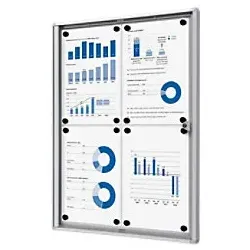 Showdown-Displays Schaukasten Economy XS-Linie - Abschließbarer Schaukasten für Innenräume, ideal zur sicheren Präsentation von 4 x A4-Dokumenten. Mit magnetischer Rückwand und schlagfestem Acrylglas für optimale Sichtbarkeit.
