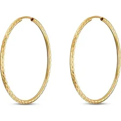 CHRIST Paar Creolen (Paar) aus Gelbgold - Elegante Creolen aus 375 Gelbgold, diamantierte Oberfläche und 30 mm Größe, perfekt als Geschenk in stilvoller Verpackung.