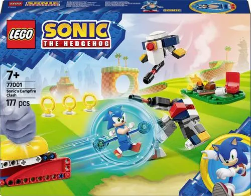 LEGO Sonic the Hedgehog Sonics Showdown am Lagerfeuer 77001 - LEGO® Sonic Bauset mit Sonic, Robotern und einem interaktiven Lagerfeuer-Abenteuer für kreative Rollenspiele und spannende Geschichten.